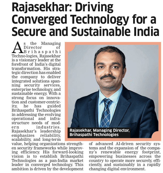Rajasekhar: Driving Converged Technology for a Secure and Sustainable India