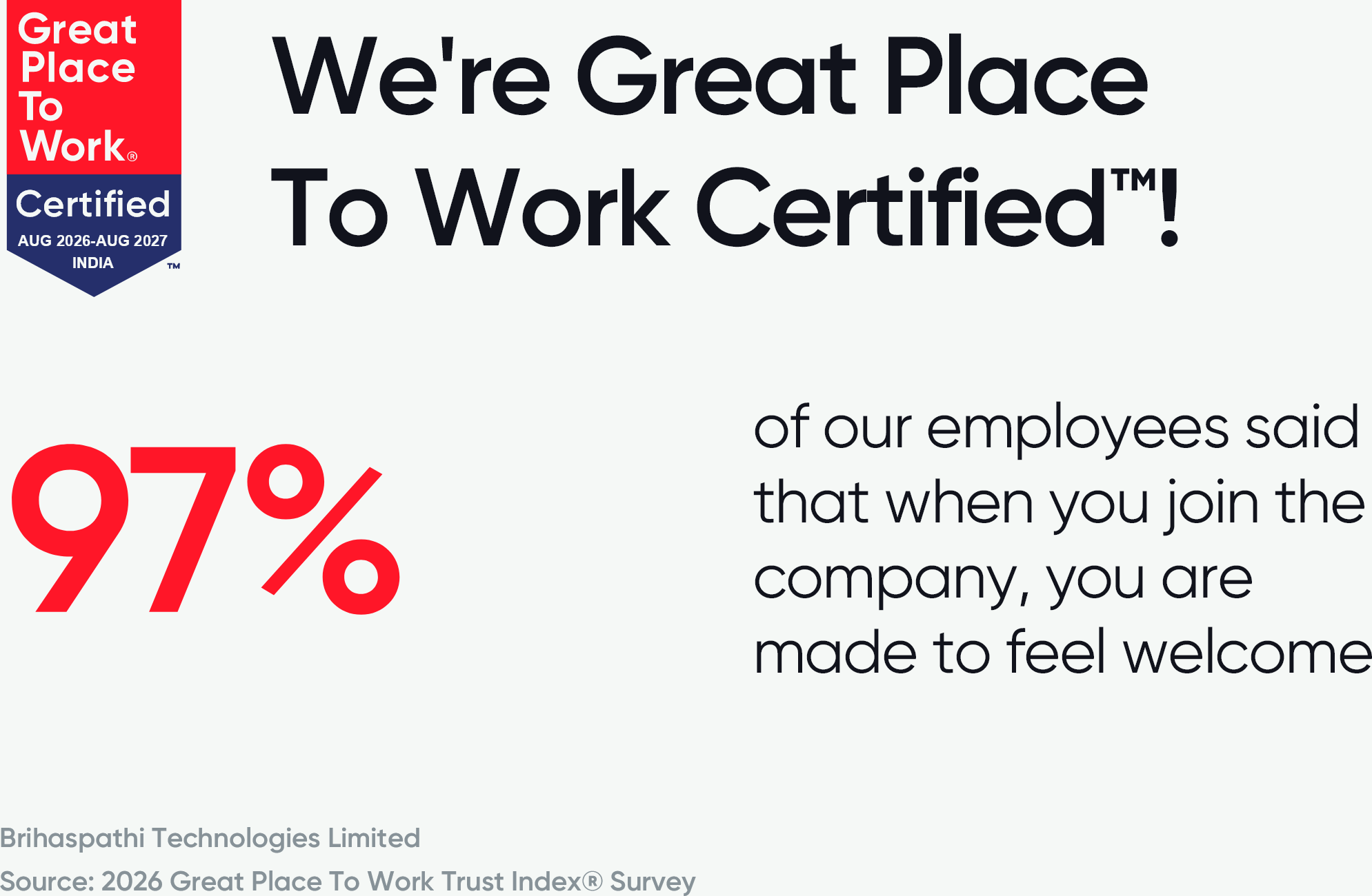 Great Place to Work certification badge